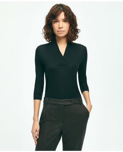 Silk-Cashmere Shawl-Collar Sweater, image 1
