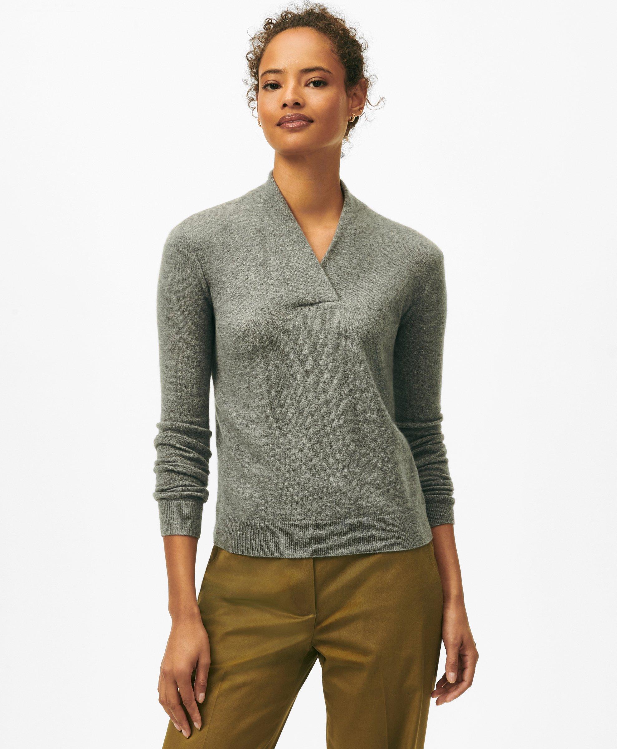 Silk Cashmere Shawl Collar Sweater