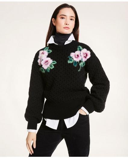Wool Blend Floral Sweater, image 1