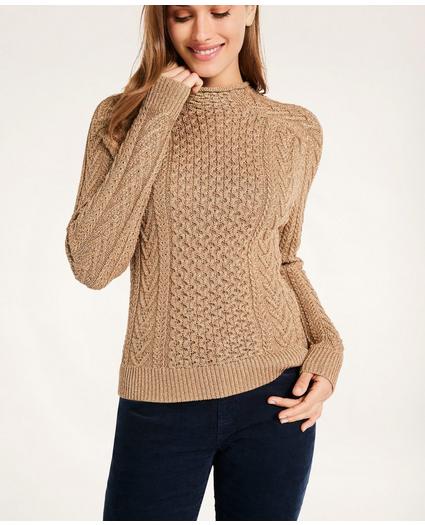 Aran Cable Metallic Sweater, image 1