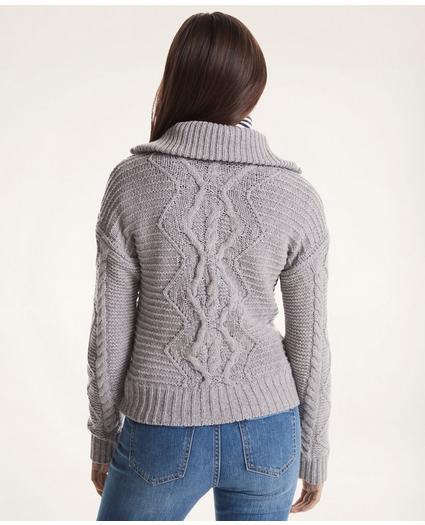 Wool Cable Half-Zip Sweater, image 4