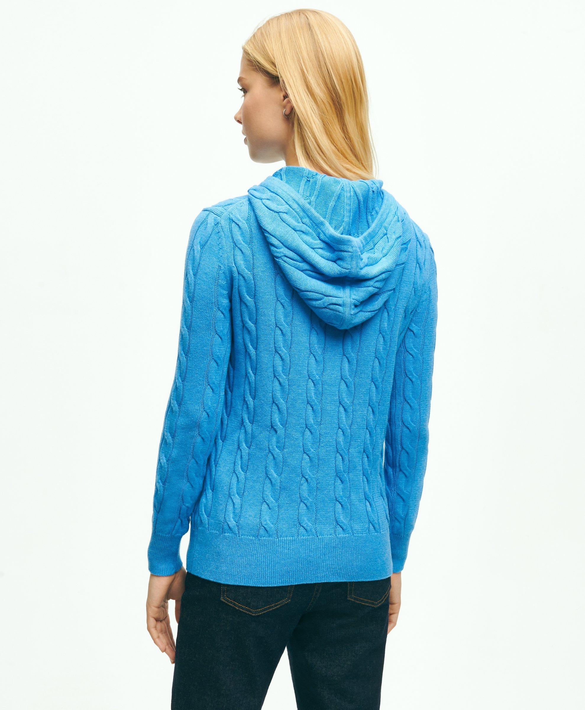 Cable knit hoodie discount women's