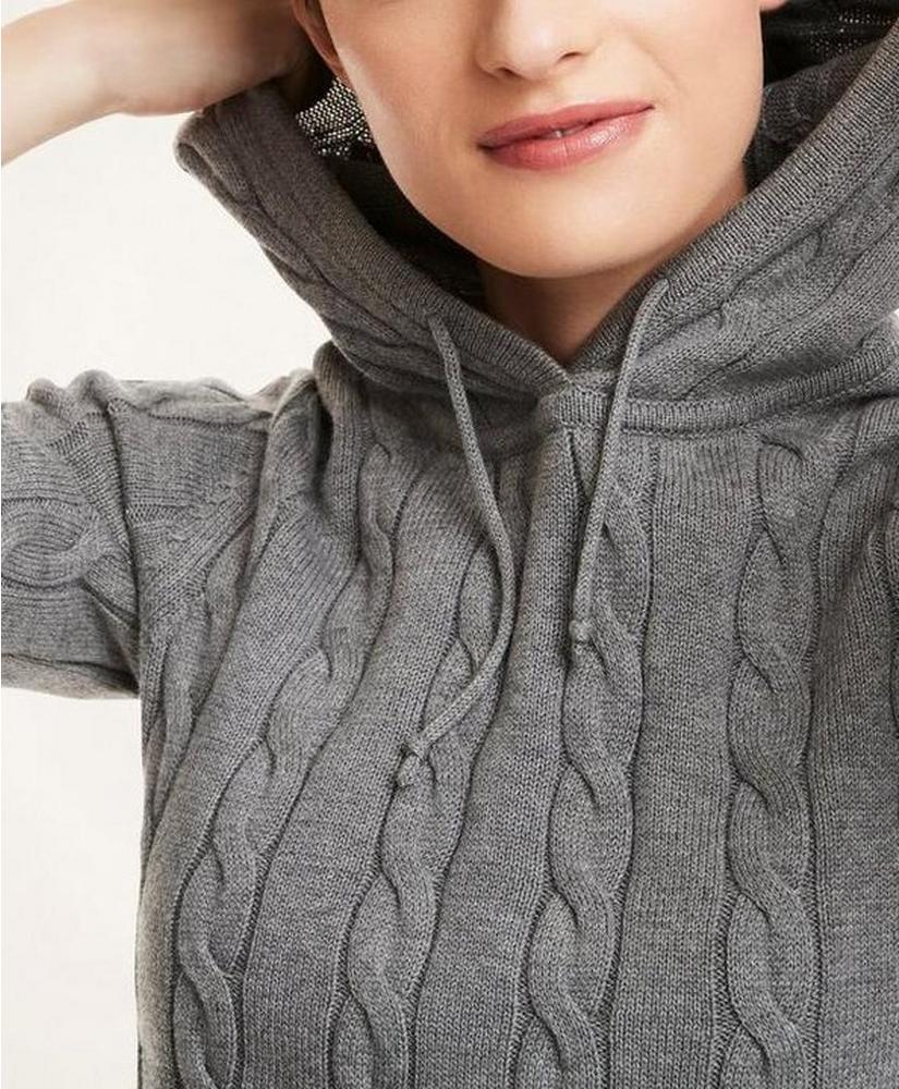 Cotton Cable-Knit Hoodie, image 1