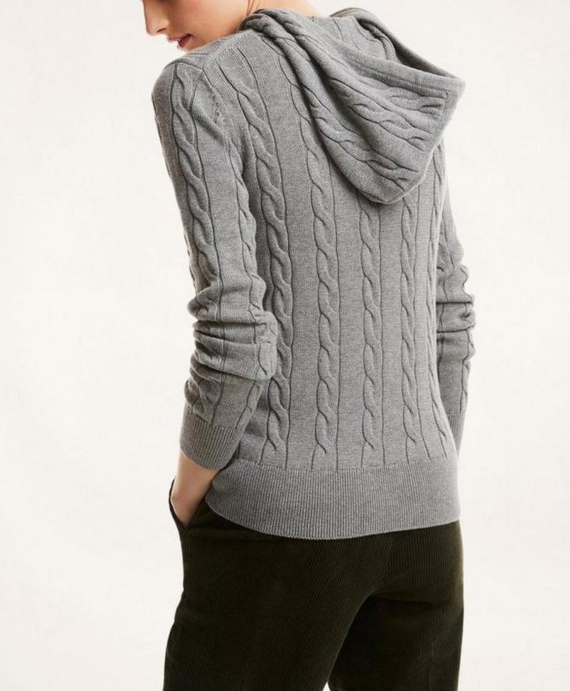 Cotton Cable-Knit Hoodie, image 3