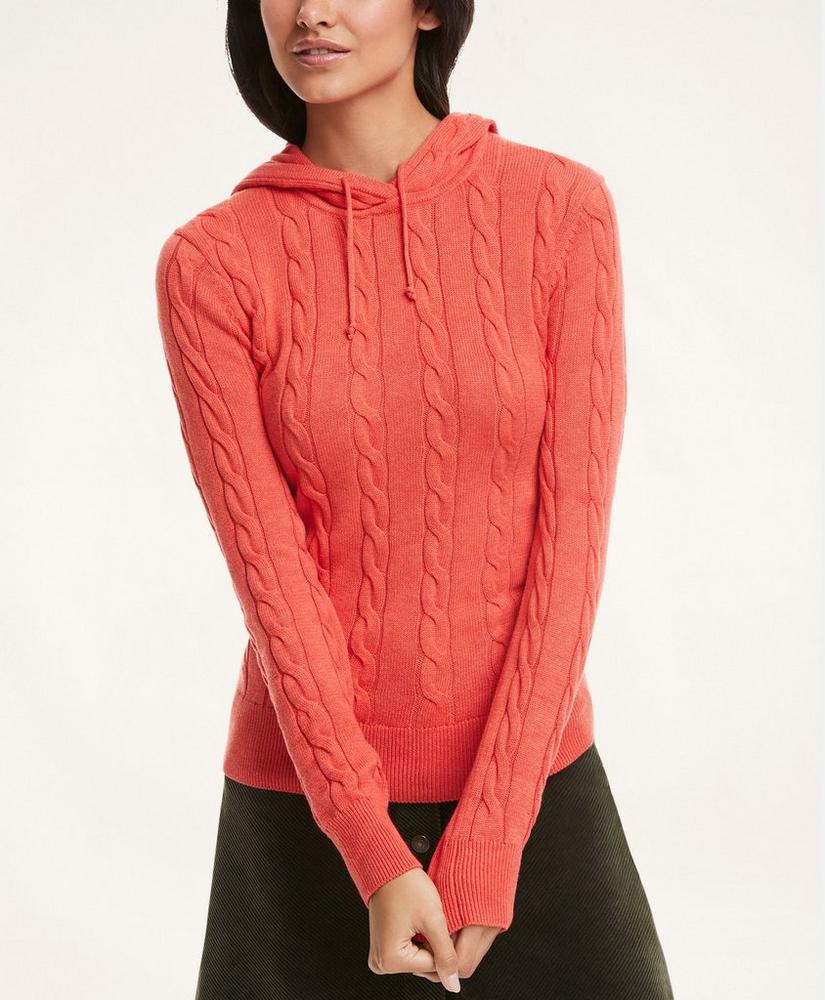 Cotton Cable-Knit Hoodie, image 1