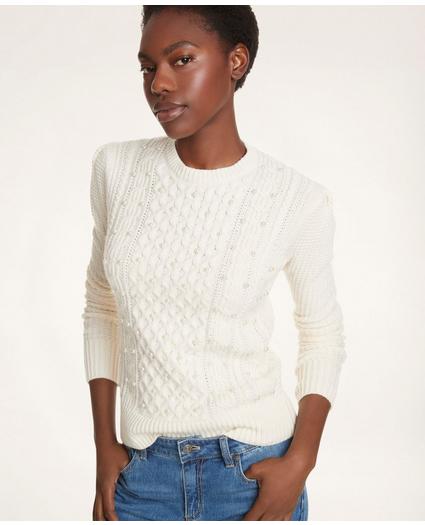 Merino Aran Pearl Sweater, image 1
