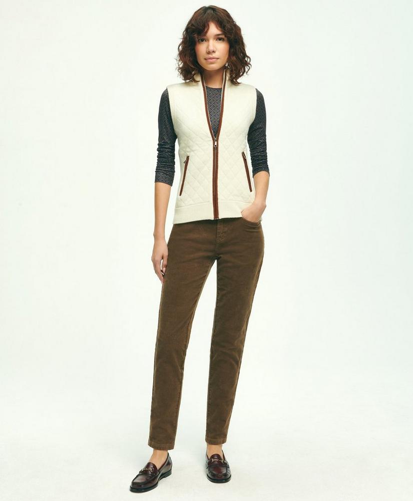 Merino Blend Quilted Sweater Vest, image 2