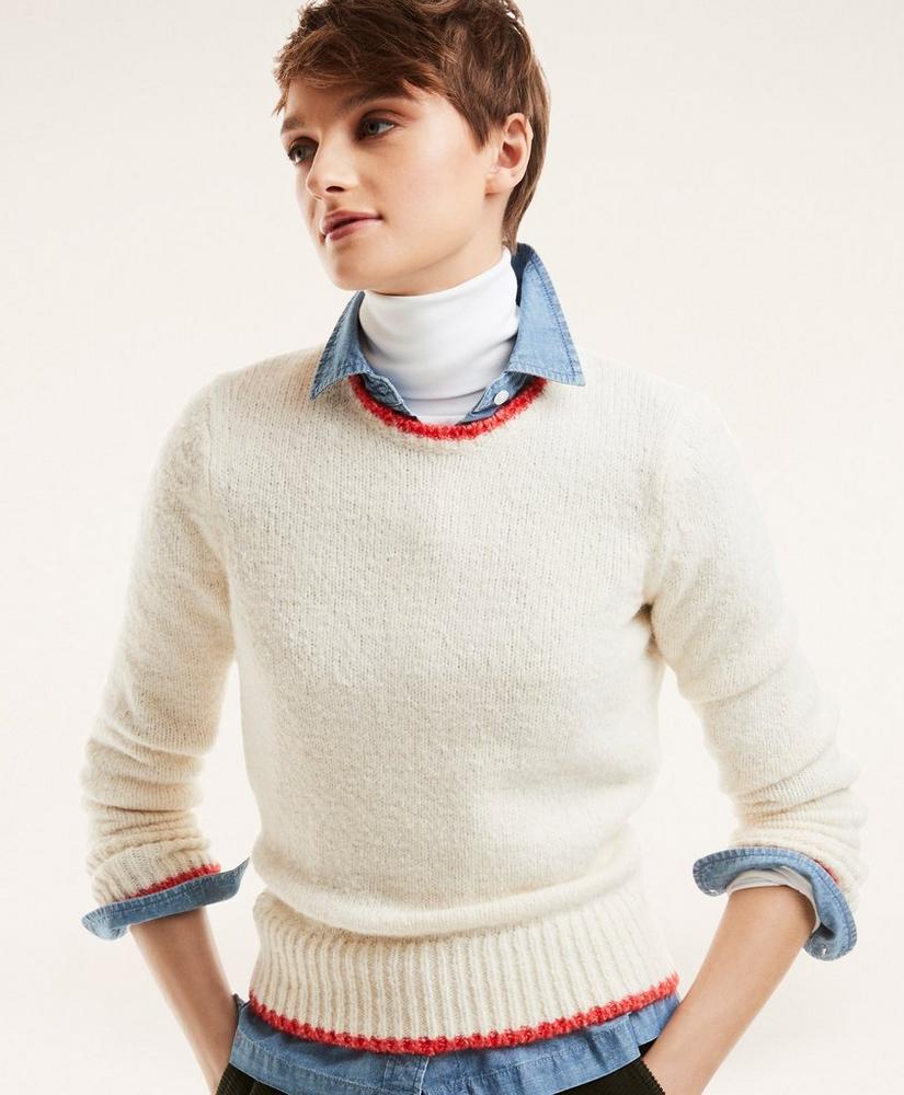 Wool-Cotton Blend Tipped Sweater, image 1