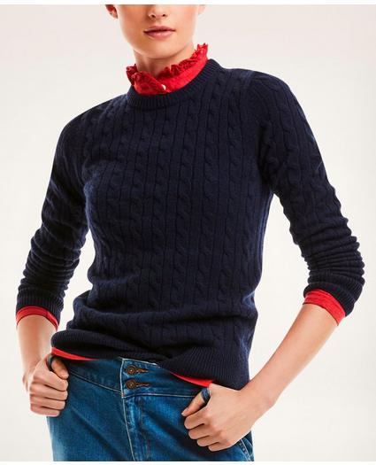 Cashmere Cable Crewneck Sweater, image 1