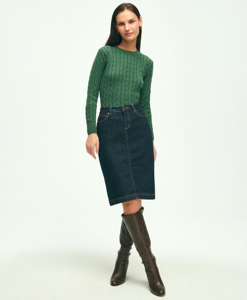 Supima® Cotton Cable Crewneck Sweater, image 4