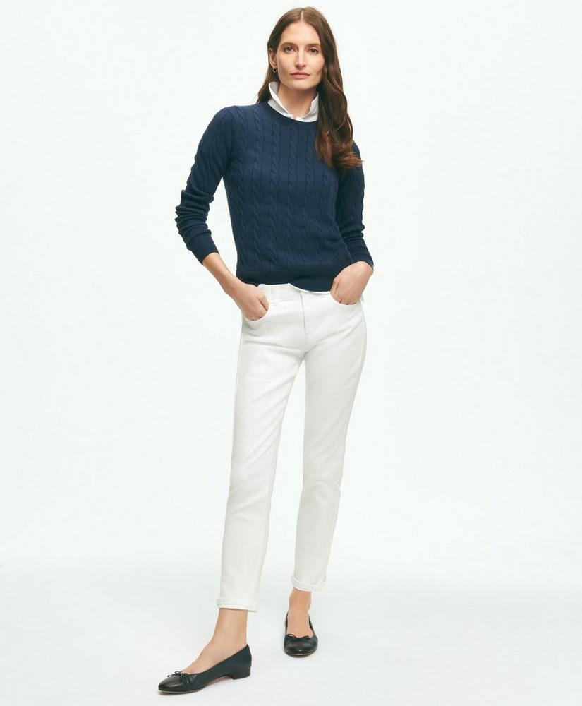 Supima® Cotton Cable Sweater, image 3