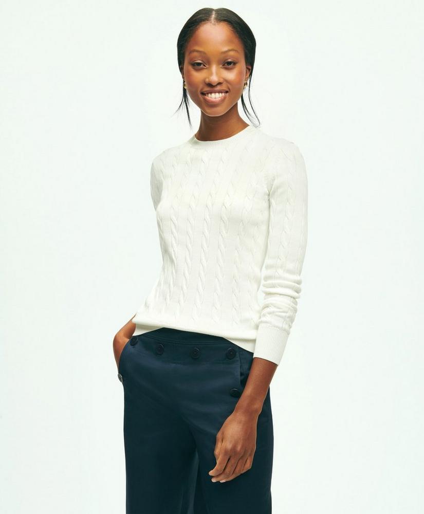 Supima® Cotton Cable Sweater, image 4