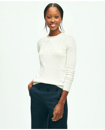 Supima® Cotton Cable Sweater, image 4