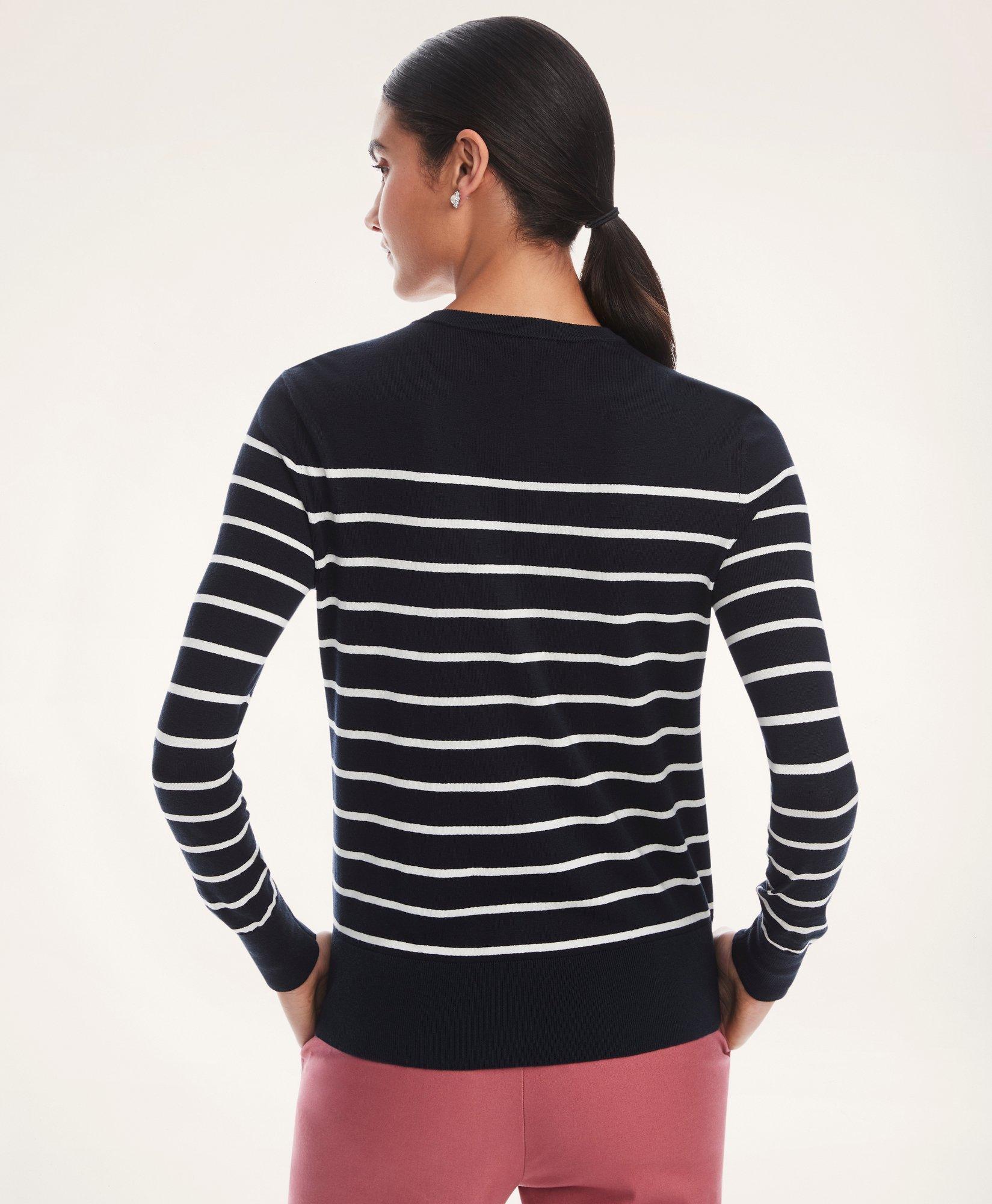 Silk Cotton Nautical Stripe Sweater