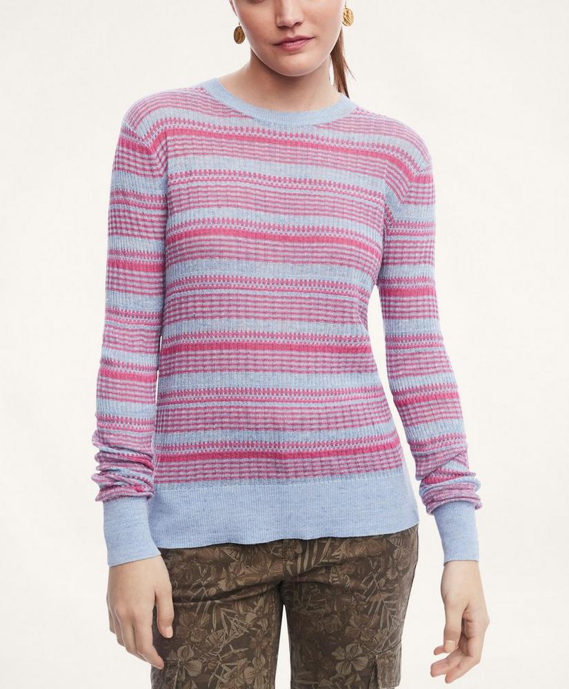 Linen Cotton Stripe Sweater, image 1