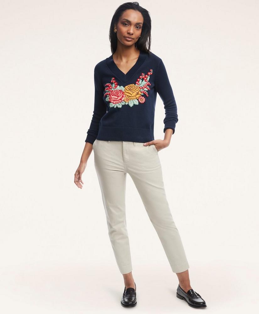 Supima® Cotton Embroidered Sweater, image 2