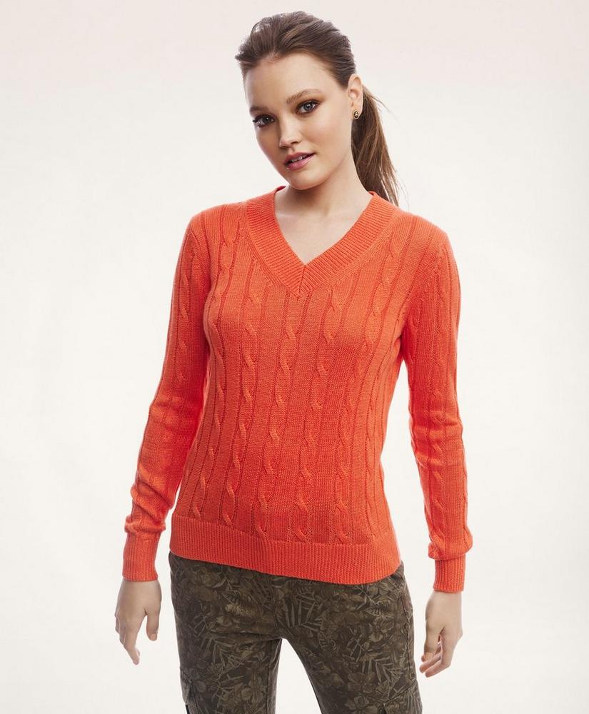 Italian Linen Cable Knit Sweater, image 1