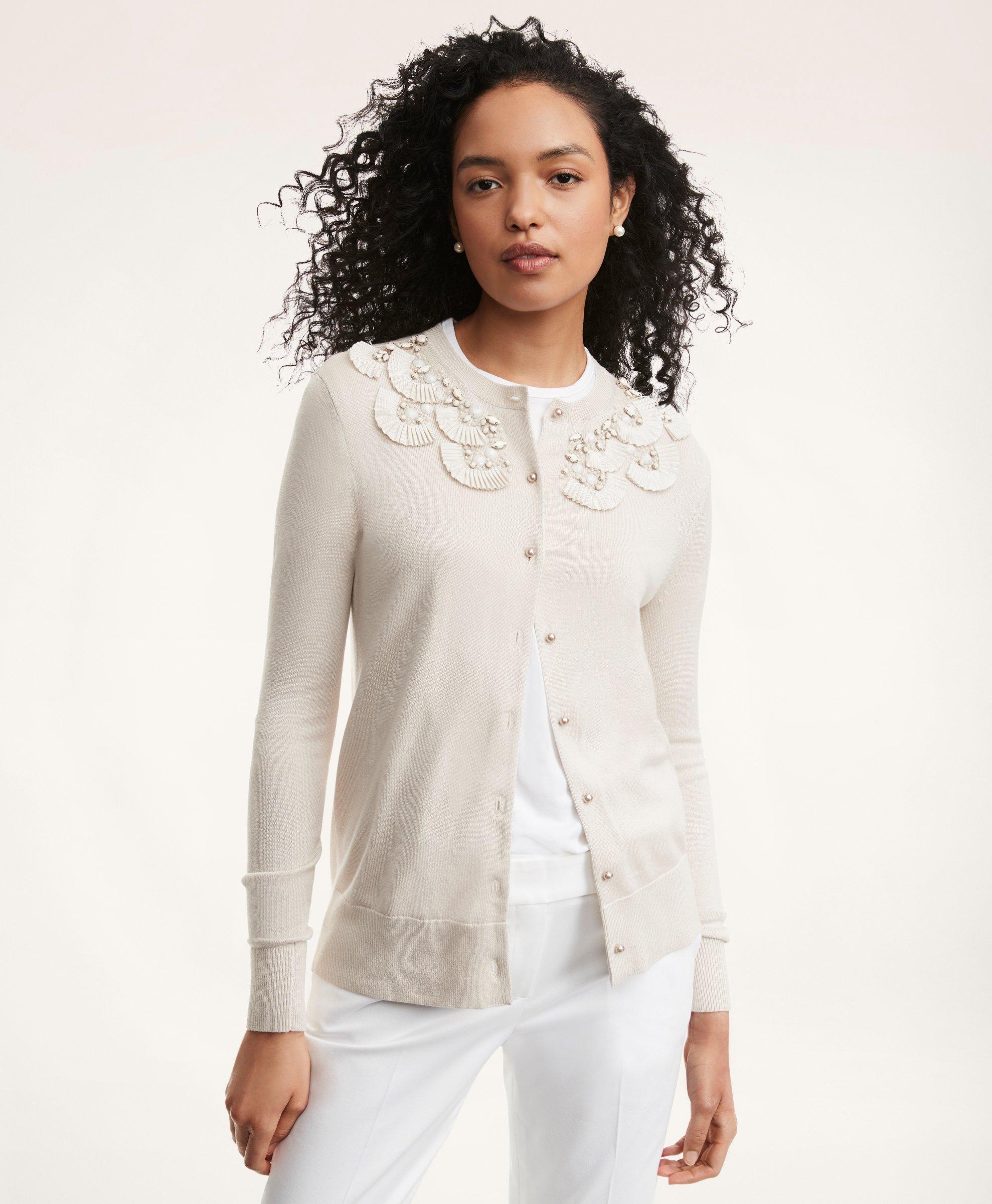 White hotsell silk cardigan