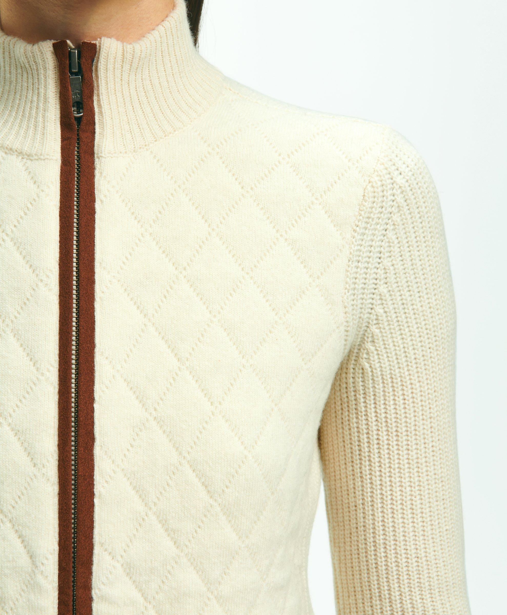 Damier Wool Zip-Through Cardigan - Men - Ready-to-Wear