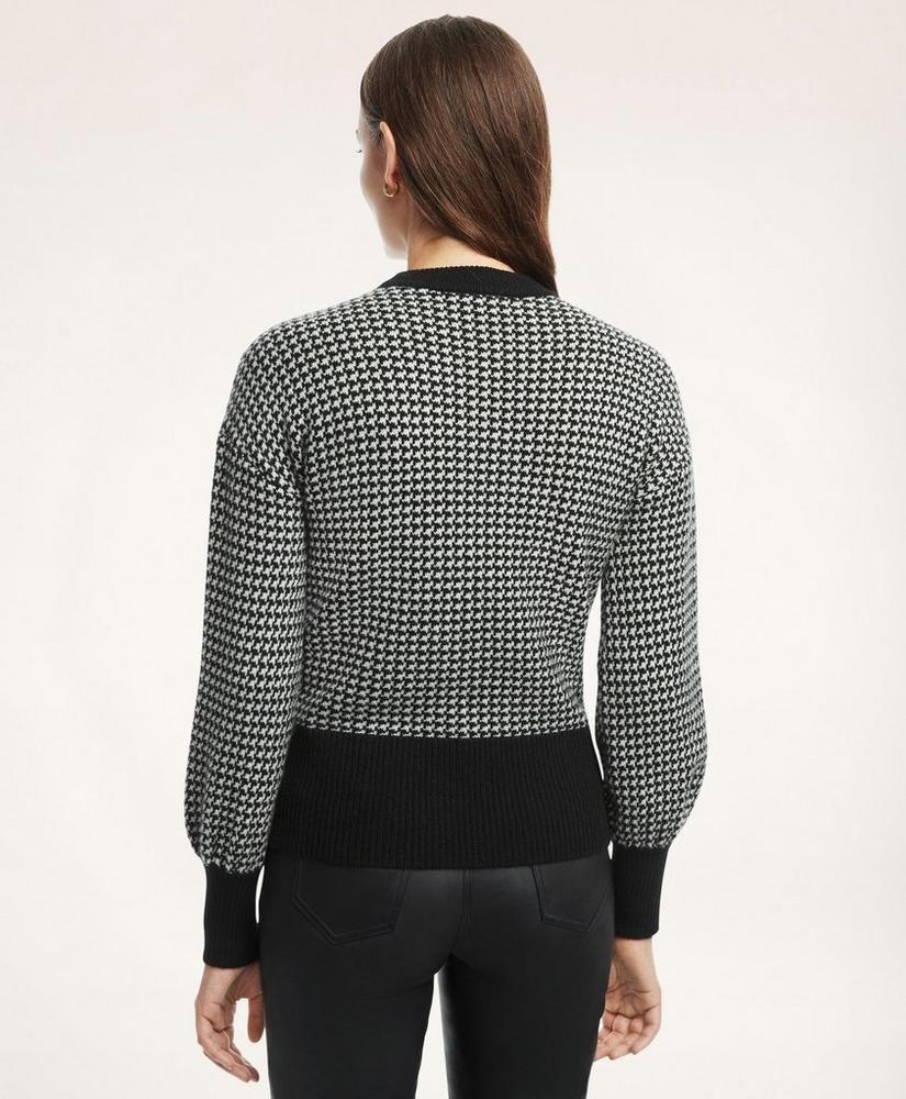 Merino Wool Embroidered Houndstooth Sweater, image 2