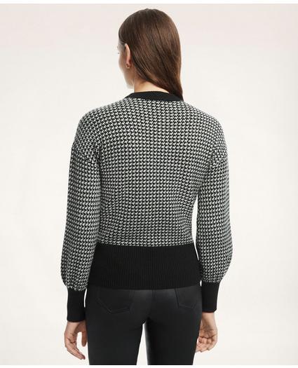 Merino Wool Embroidered Houndstooth Sweater, image 2