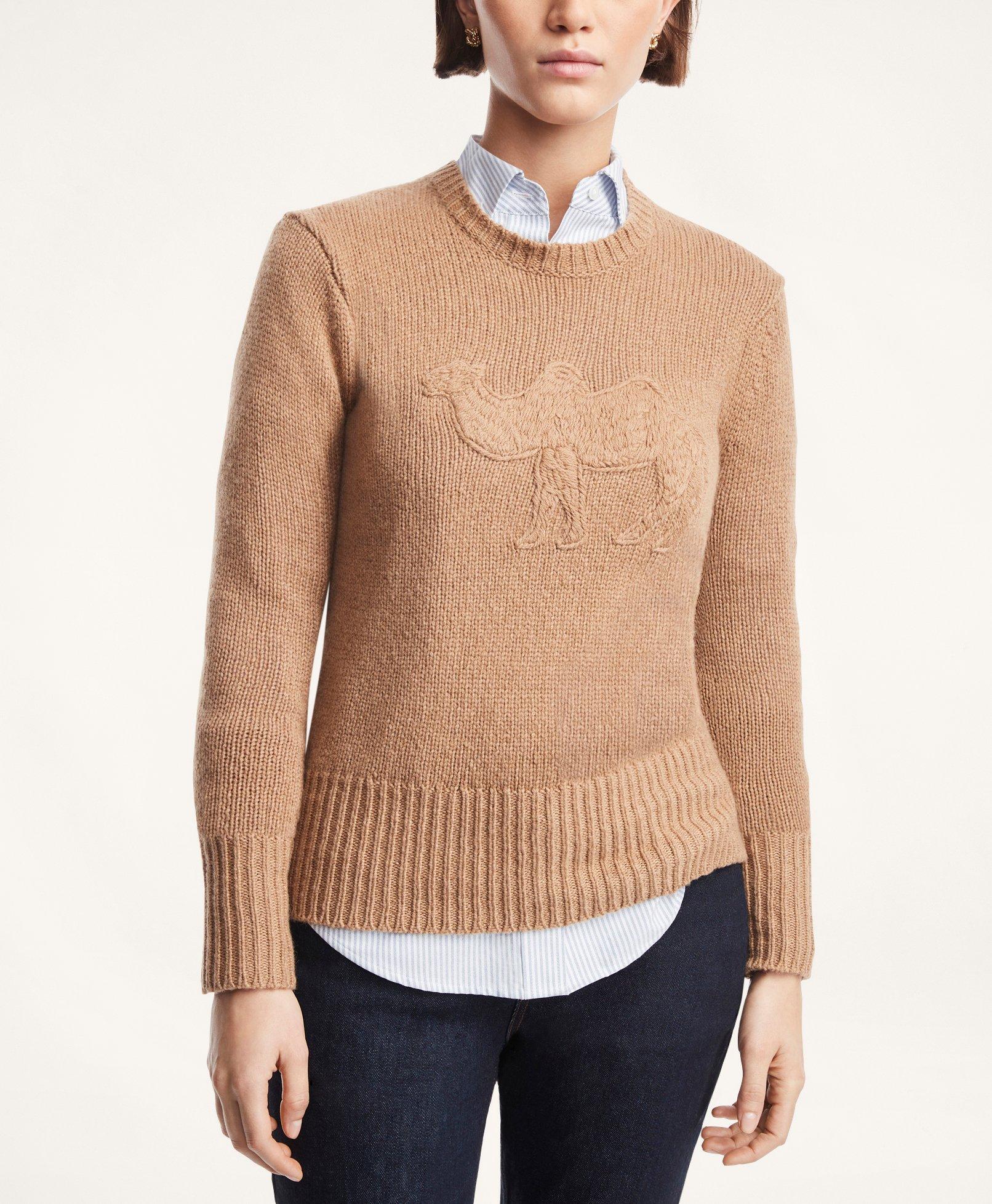 Camel Hair Embroidered Sweater