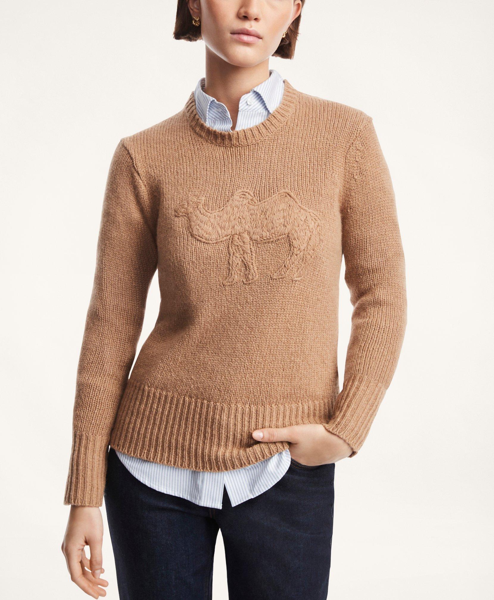 Camel Hair Embroidered Sweater