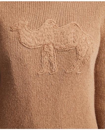 Camel Hair Embroidered Sweater, image 4