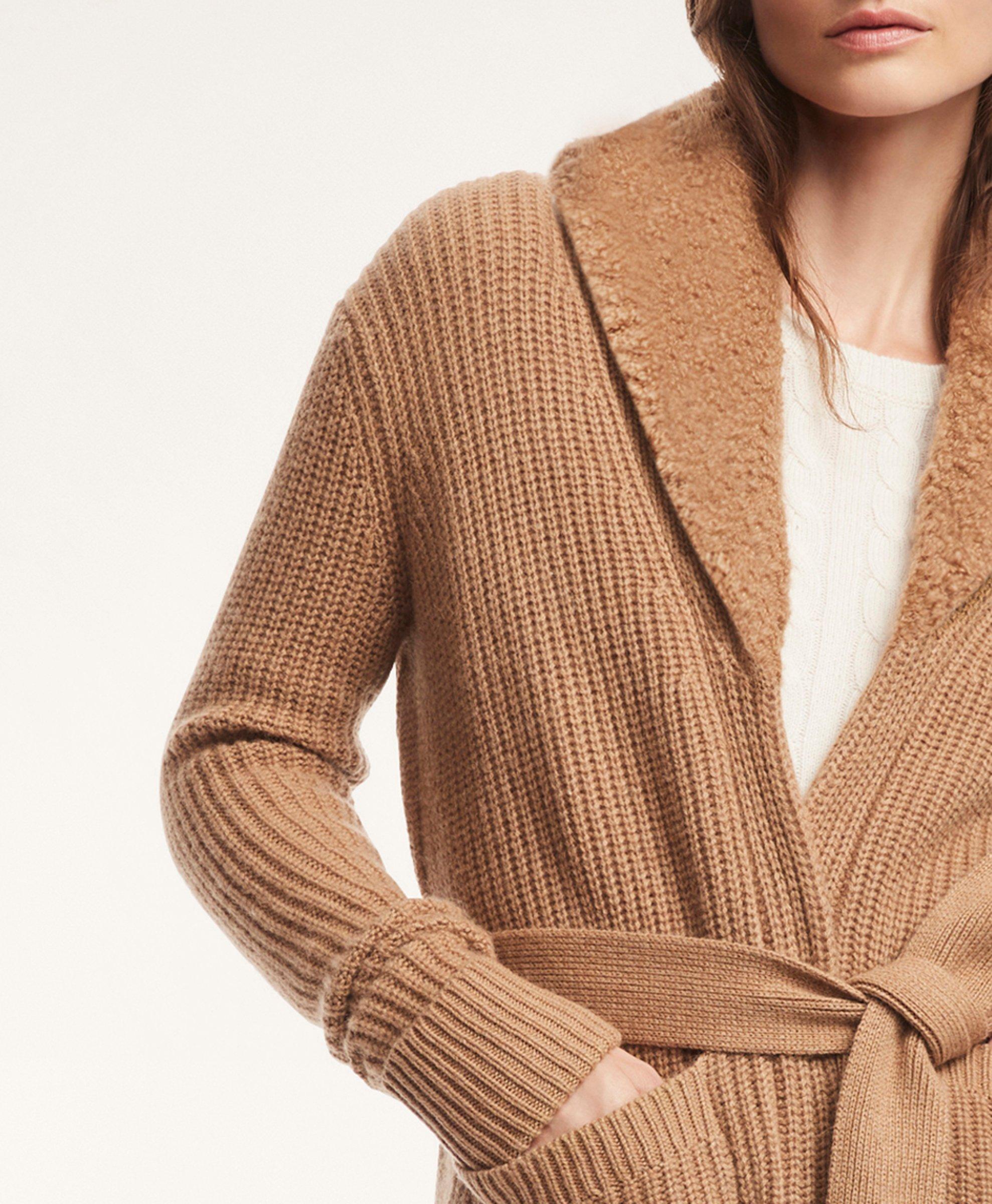 Cardigan Hair Belted Camel