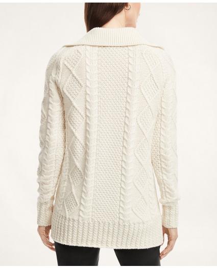 Merino Wool Aran Knit Sweater, image 2