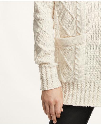 Merino Wool Aran Knit Sweater, image 3