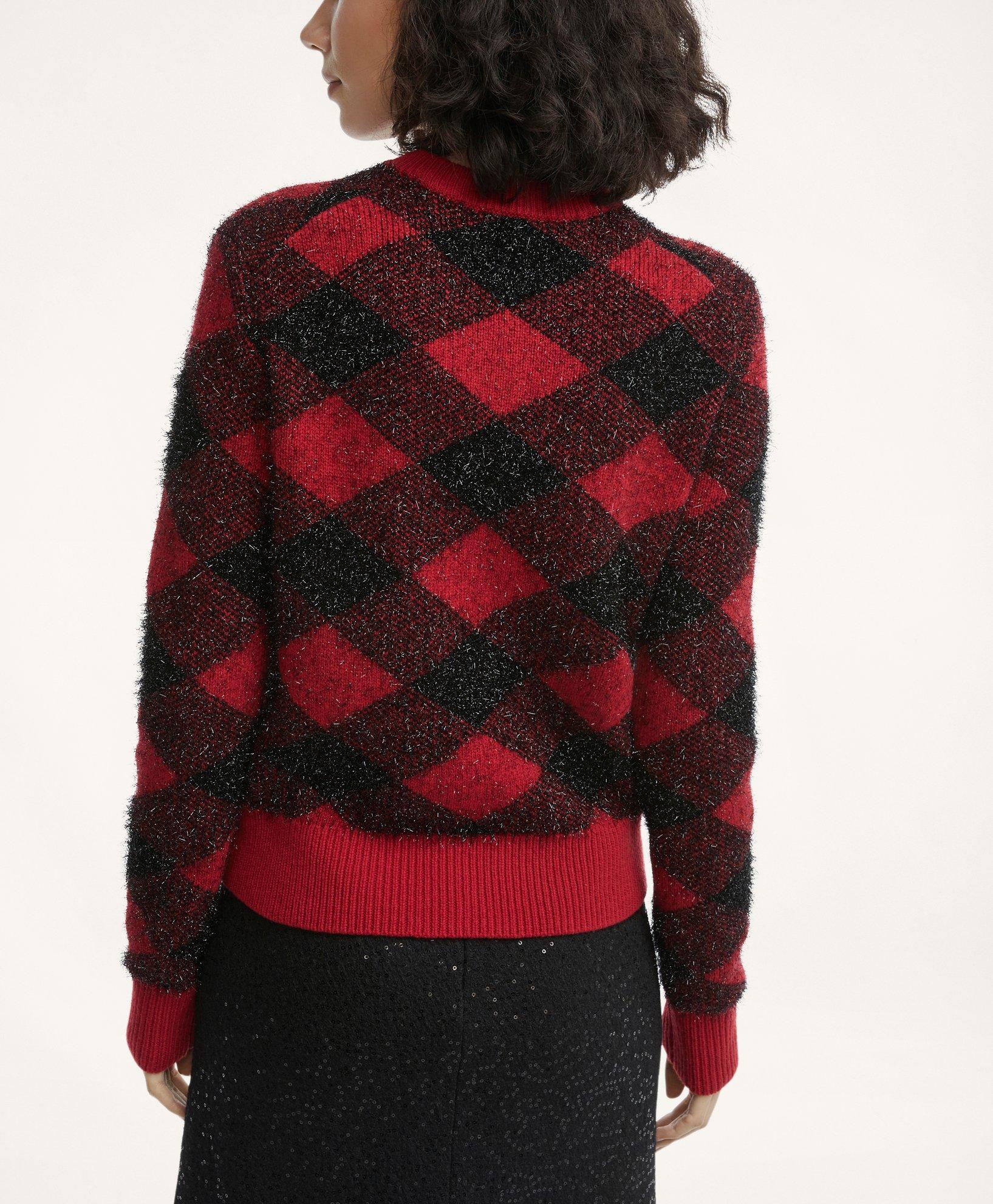 Wool Fabric, Classic Red & Black Buffalo Check Brushed Wool