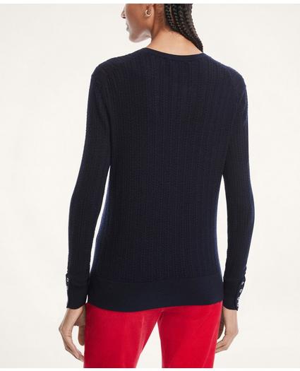 Merino Wool Cable Stitch Sweater, image 2