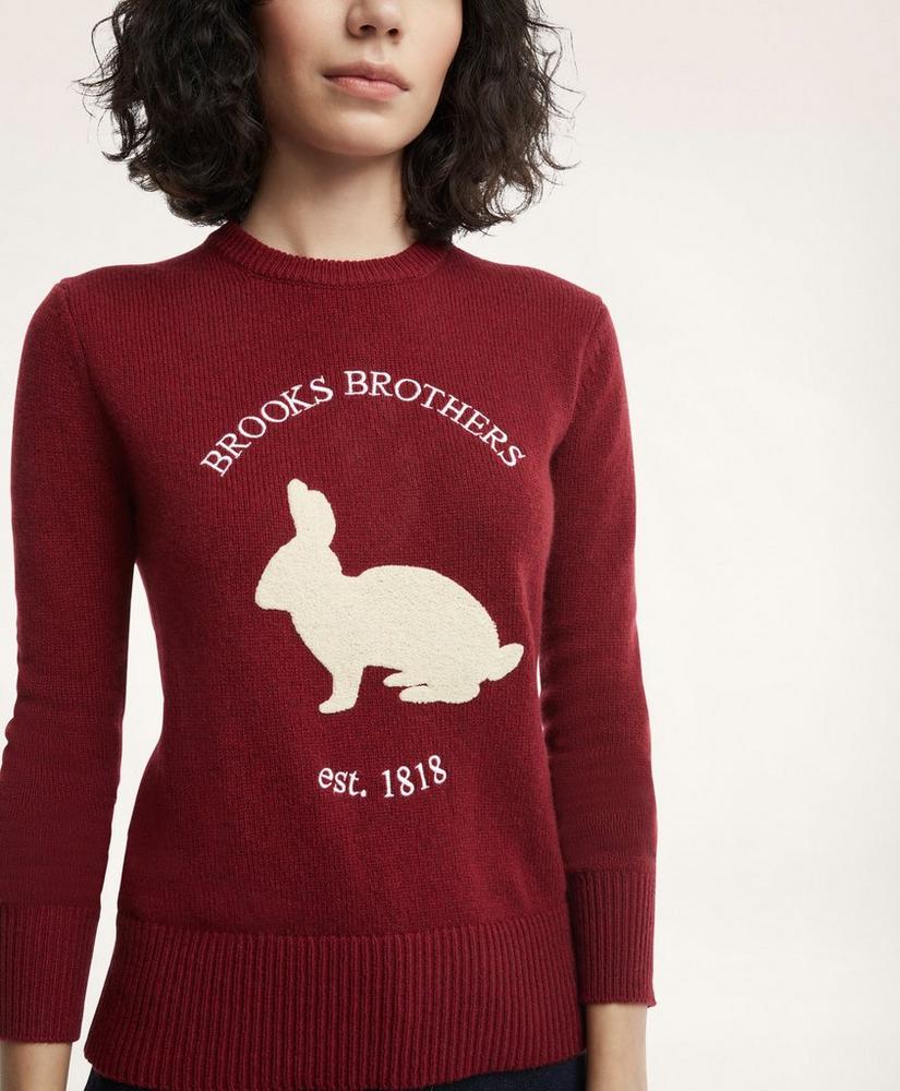 Women's Lunar New Year Merino Wool Blend Rabbit Sweater, image 3