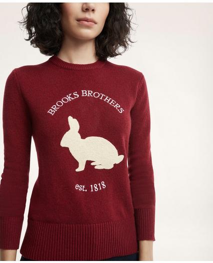 Women's Lunar New Year Merino Wool Blend Rabbit Sweater, image 3