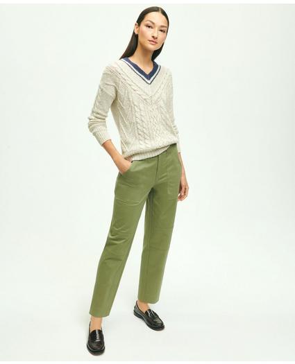 Cotton-Linen Blend Tennis Sweater, image 2