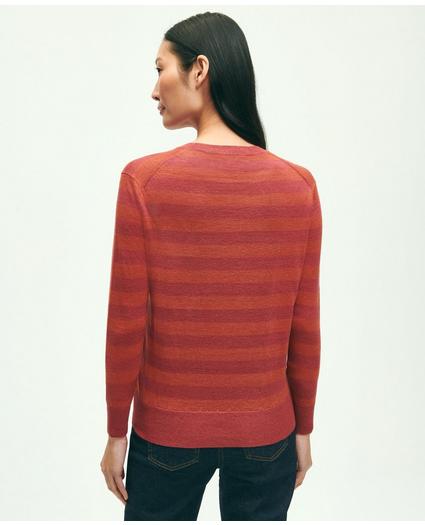Linen Striped Crewneck Sweater, image 4
