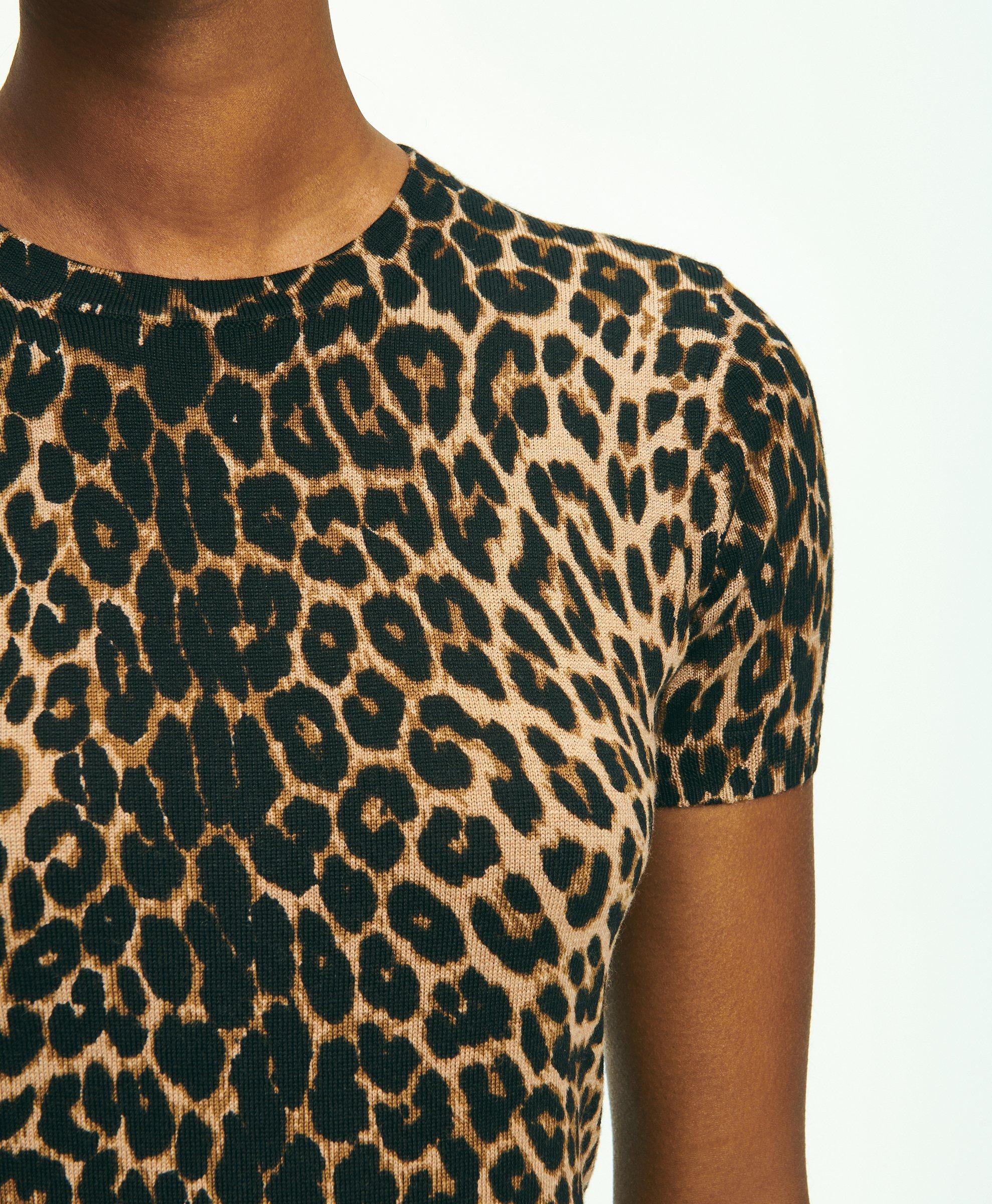 Merino Wool Leopard Print Cardigan