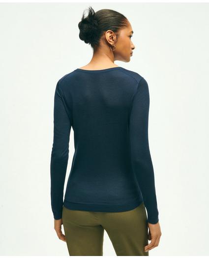 Silk Viscose Crewneck Sweater, image 3