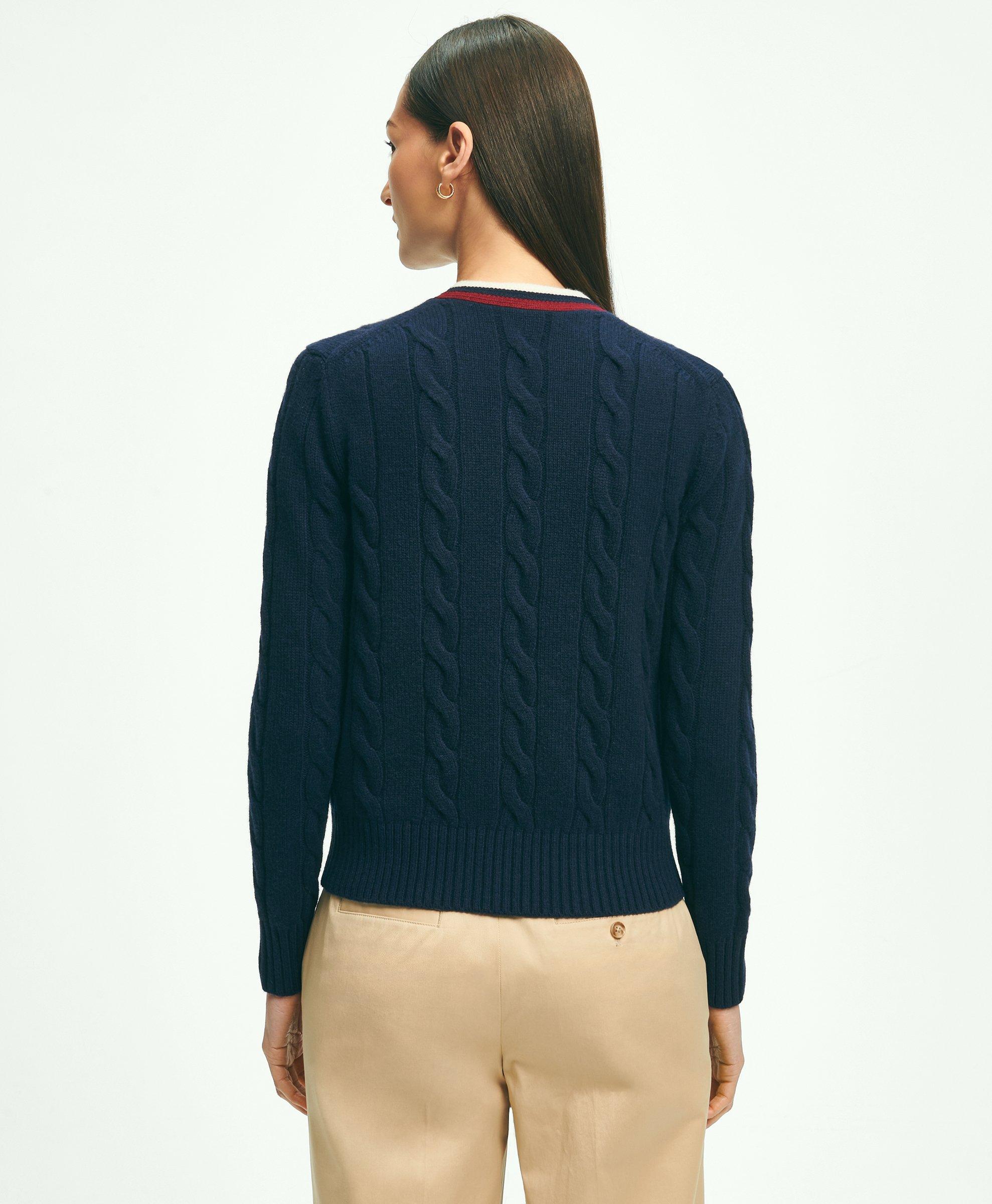 Merino Wool Cashmere Tennis Cardigan