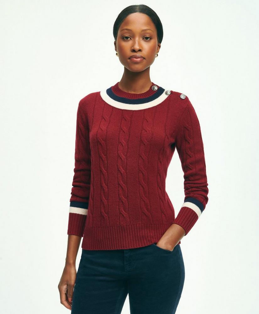 Merino Wool Cashmere Tennis Sweater, image 1