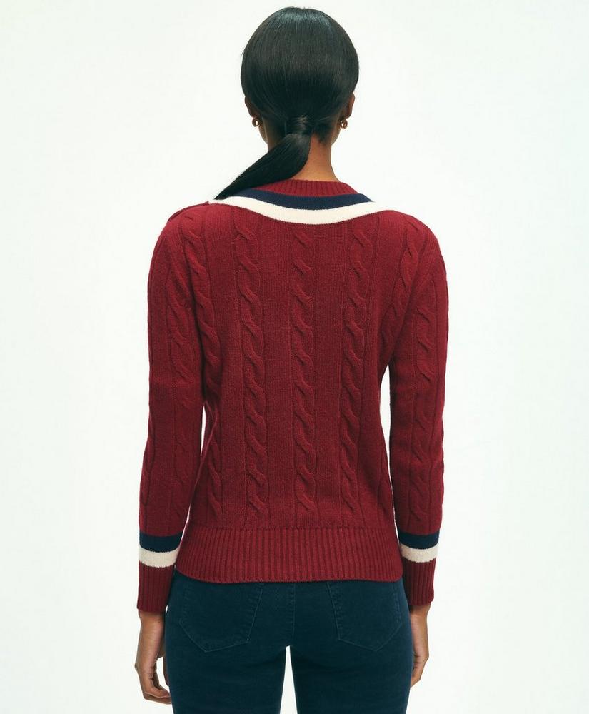 Merino Wool Cashmere Tennis Sweater, image 3