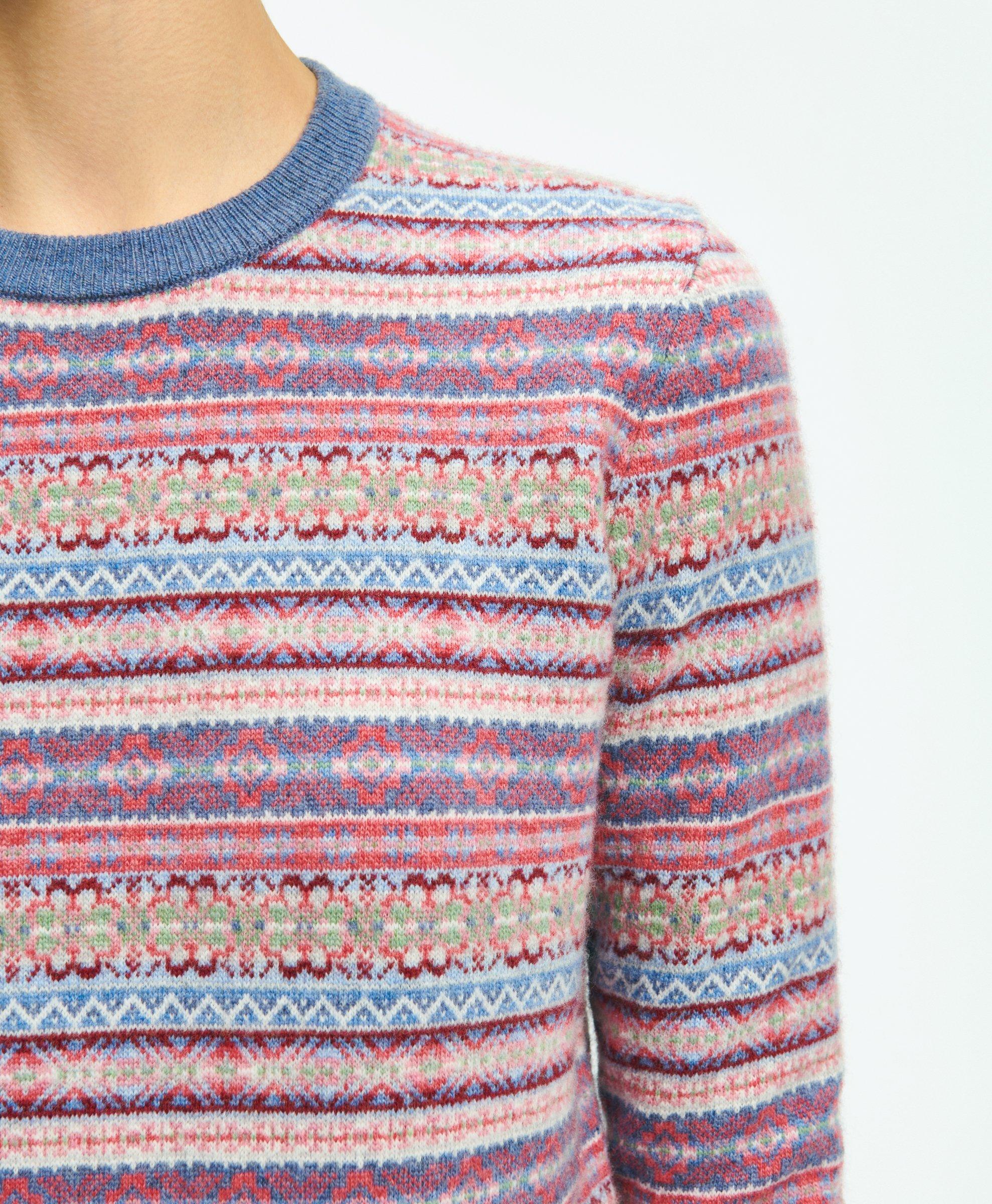 Lambswool Fair Isle Crew Neck Sweater