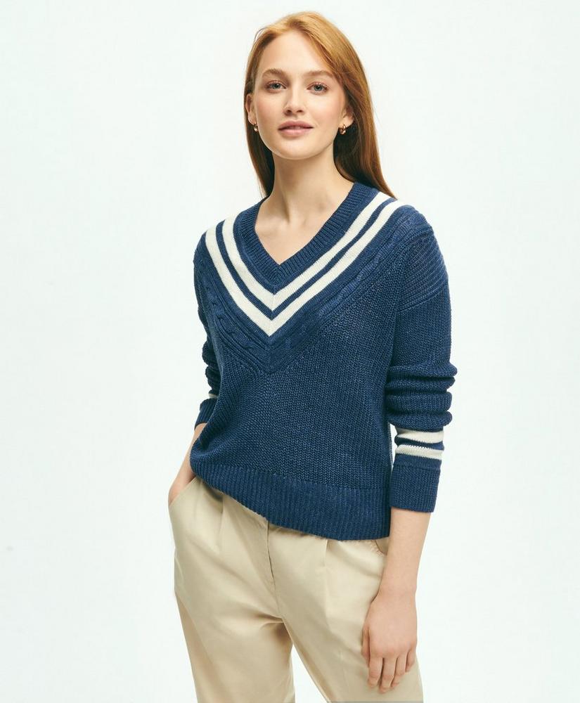 Relaxed Linen Tennis Sweater, image 1