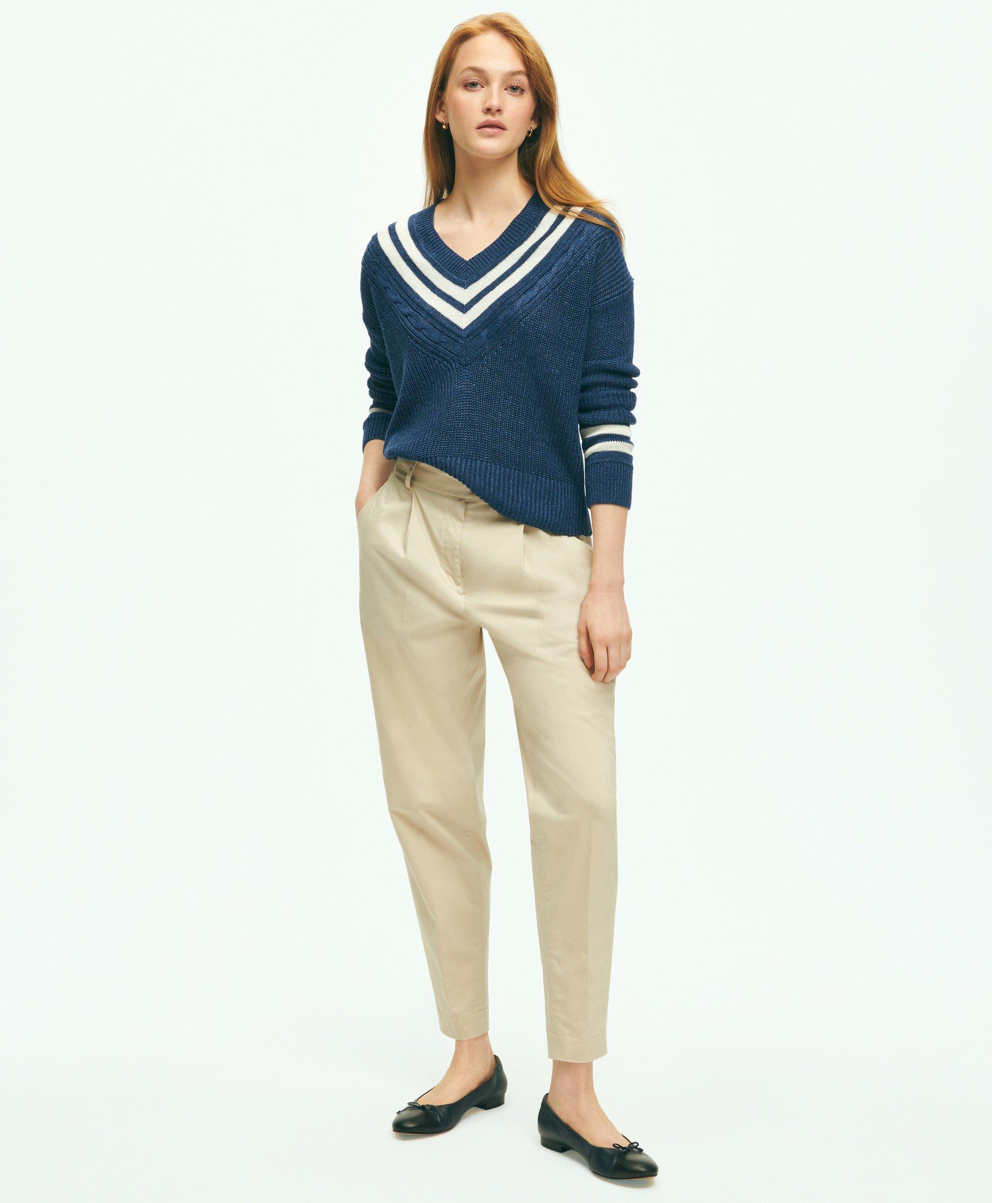 Relaxed Linen Tennis Sweater