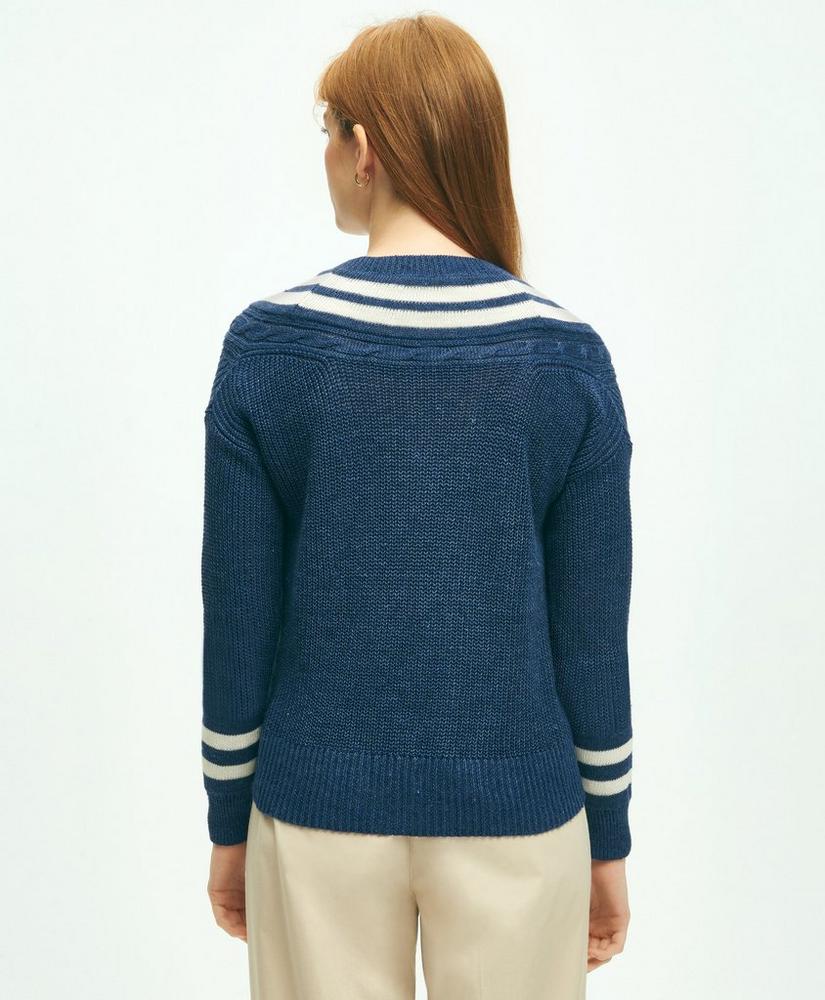 Relaxed Linen Tennis Sweater, image 4