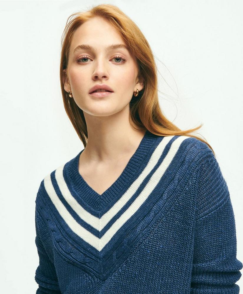 Relaxed Linen Tennis Sweater, image 5