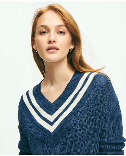 Relaxed Linen Tennis Sweater, image 5