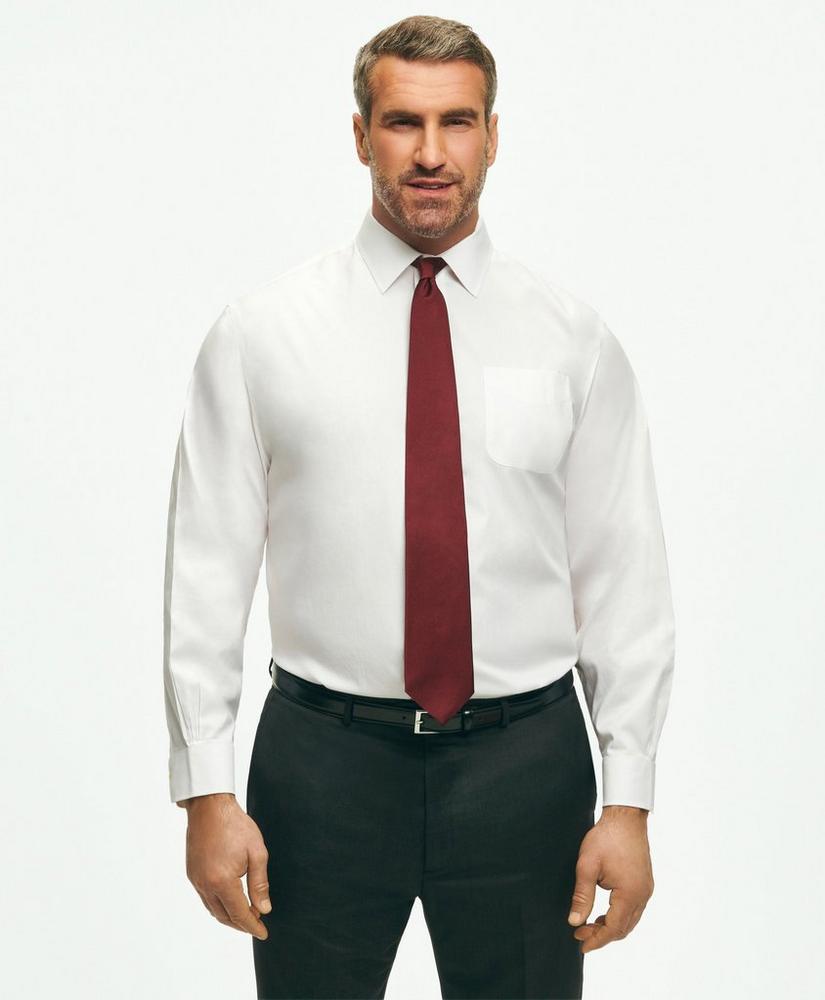 Stretch Big & Tall Dress Shirt, Non-Iron Pinpoint Spread Collar, image 1