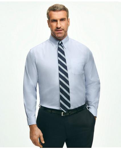 Stretch Big & Tall Dress Shirt, Non-Iron Pinpoint Button-Down Collar, image 1